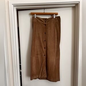 Authentic Celine button up midi skirt.  100% suede goat skin.